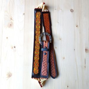 One of a kind belt with Masai beads from Tanzania
